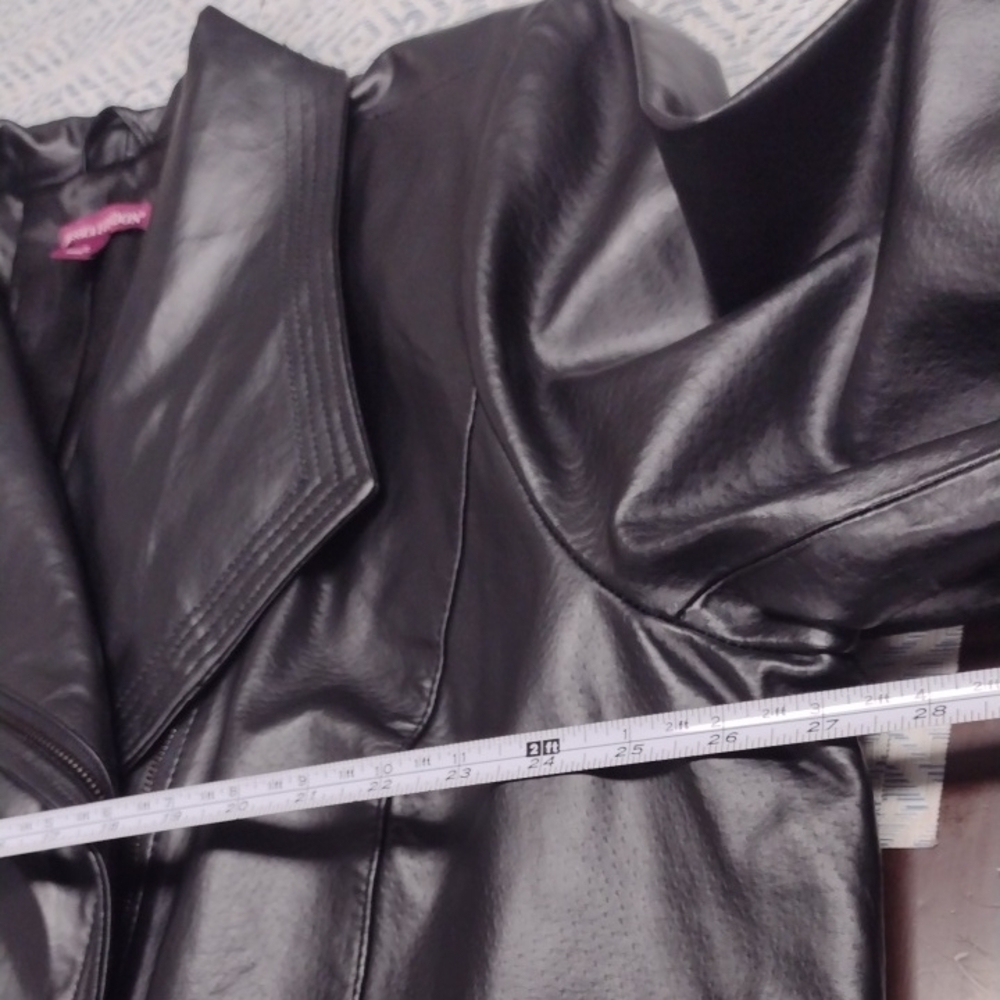 New Without Label Jessica London Black Leather Asymmetric Jacket - Picture 14 of 16